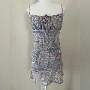 Glassons Gray and Pink Paisley Maxi Dress